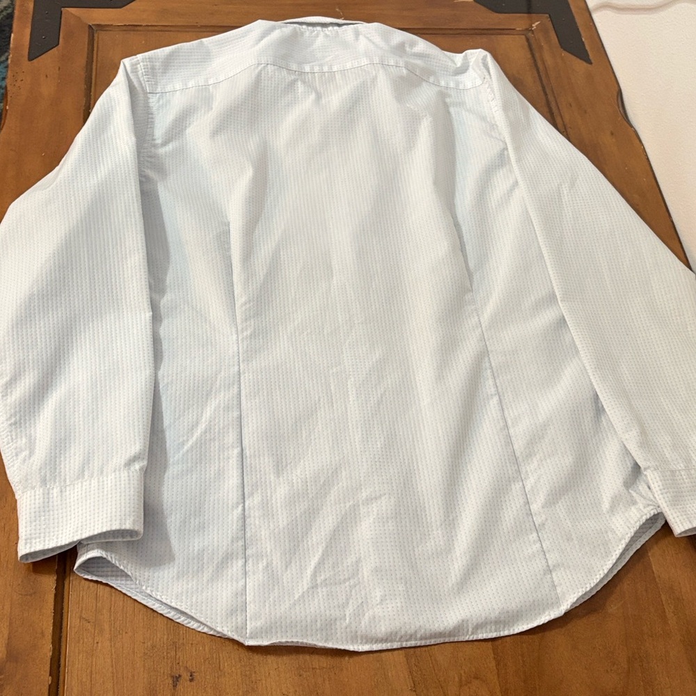 Banana Republic White Checkered Dress Shirt Size Large - Picture 7 of 10